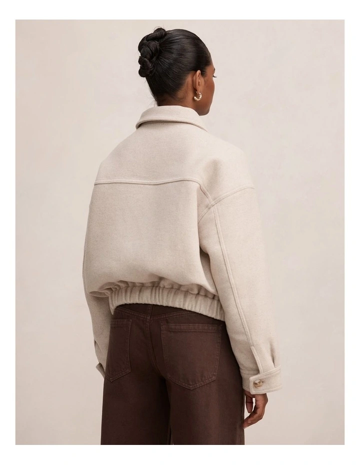 Ariana Patch Pocket Jacket in Oatmeal Marle image 2