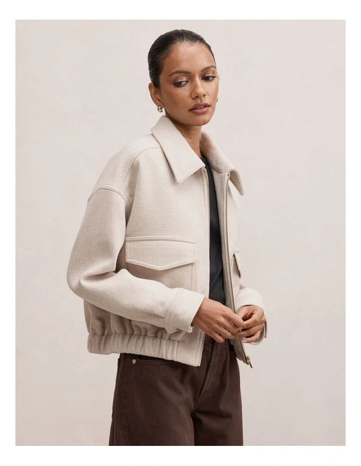 Ariana Patch Pocket Jacket in Oatmeal Marle image 3