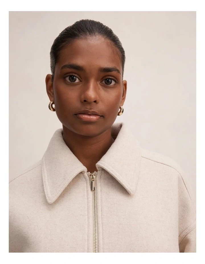 Ariana Patch Pocket Jacket in Oatmeal Marle image 4
