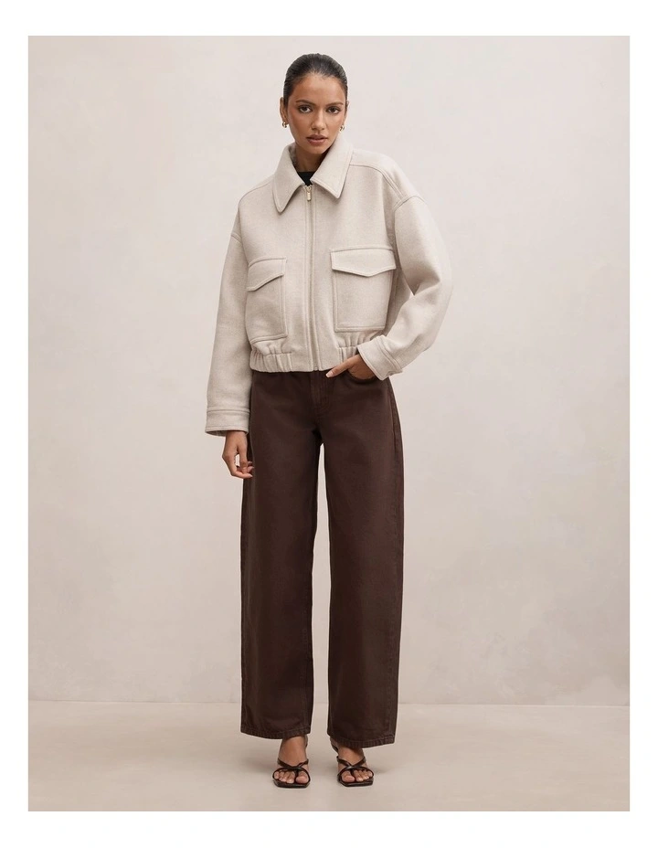 Ariana Patch Pocket Jacket in Oatmeal Marle image 5