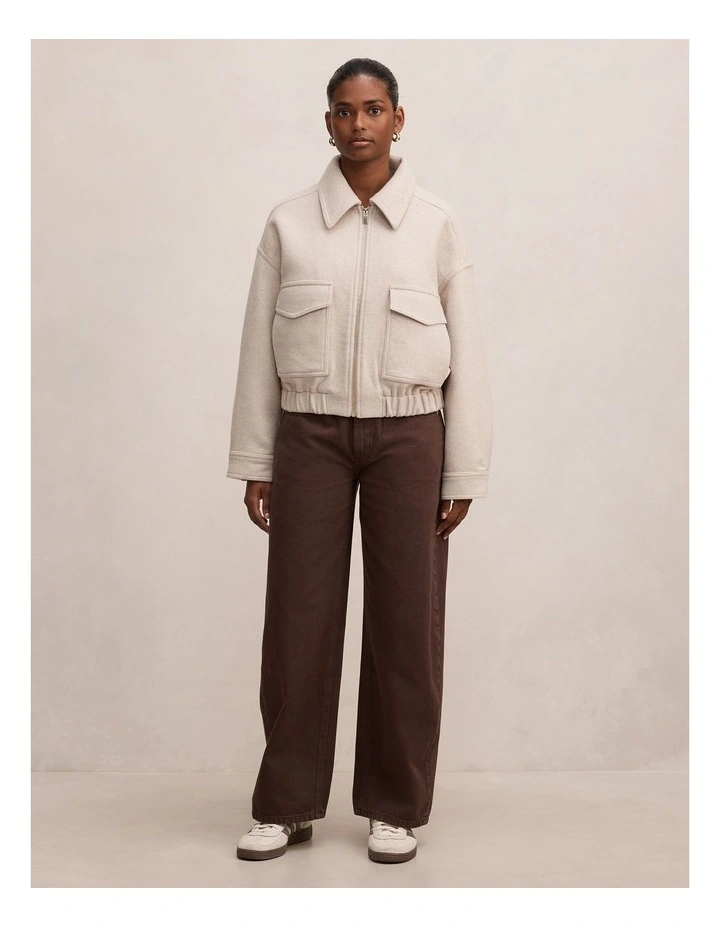 Ariana Patch Pocket Jacket in Oatmeal Marle image 5