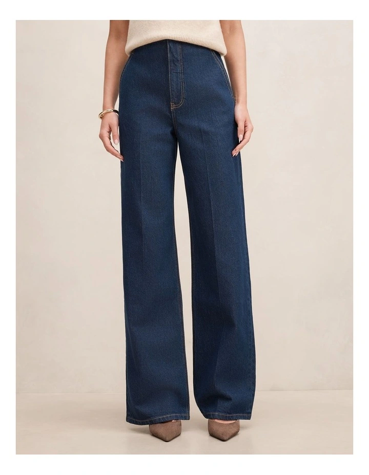 Audrey Wide Leg Jeans in Blue Rinse Wash image 1
