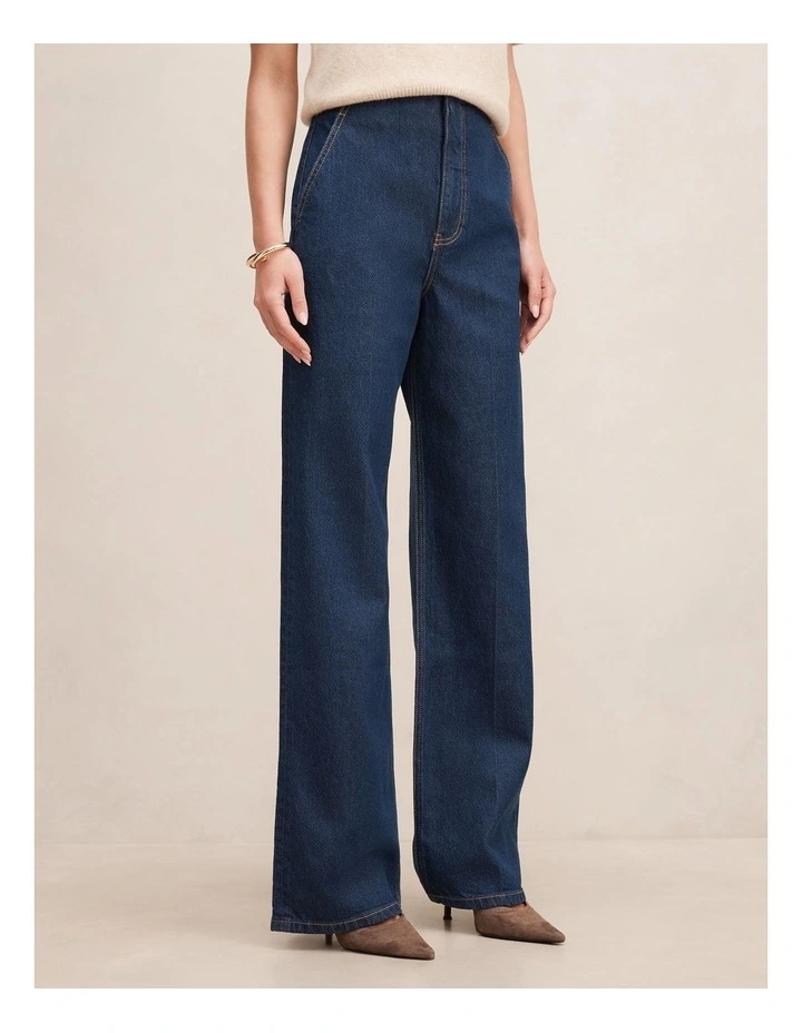 Audrey Wide Leg Jeans in Blue Rinse Wash image 3