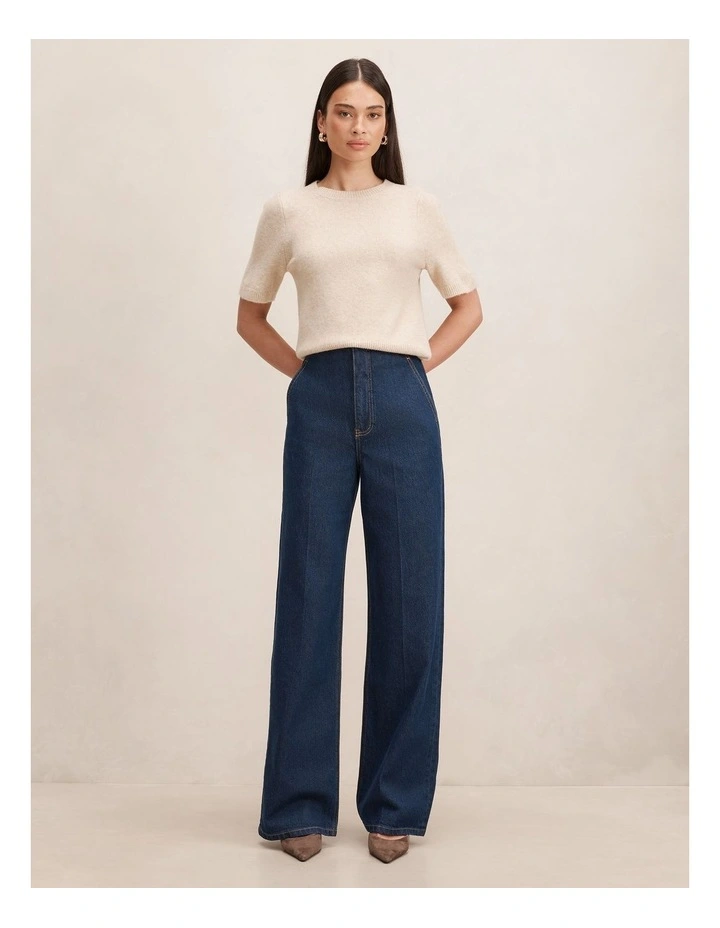 Audrey Wide Leg Jeans in Blue Rinse Wash image 5