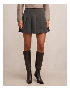 Alisha Pleated Mini Skirt in Grey