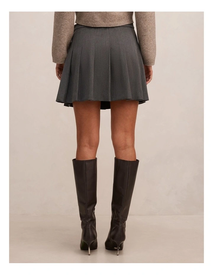 Alisha Pleated Mini Skirt in Grey image 2
