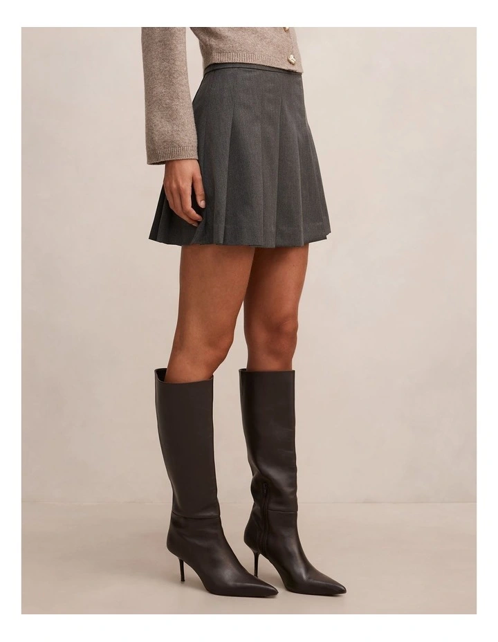 Alisha Pleated Mini Skirt in Grey image 3