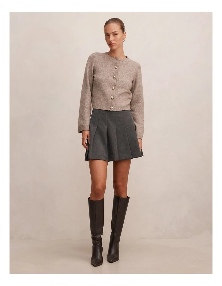 Alisha Pleated Mini Skirt in Grey image 5