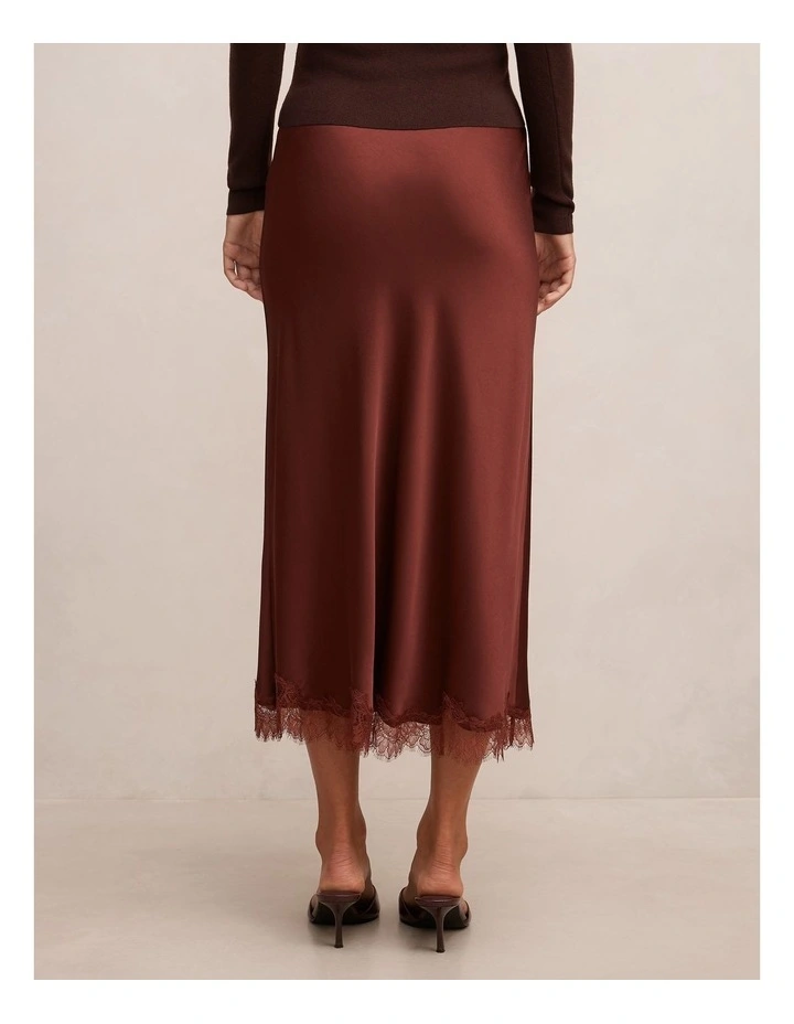 Enola Lace Maxi Skirt in Brown image 2