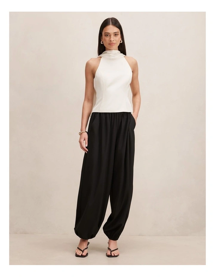 Millie High Neck Cape Top in Cream image 5