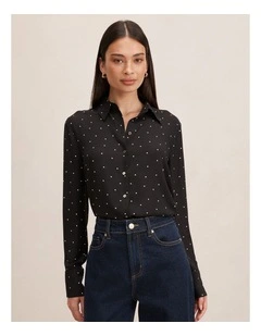 Anne Long Sleeves Shirt in Black