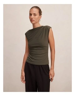 Logan Asymmetric Shoulder Top in Green