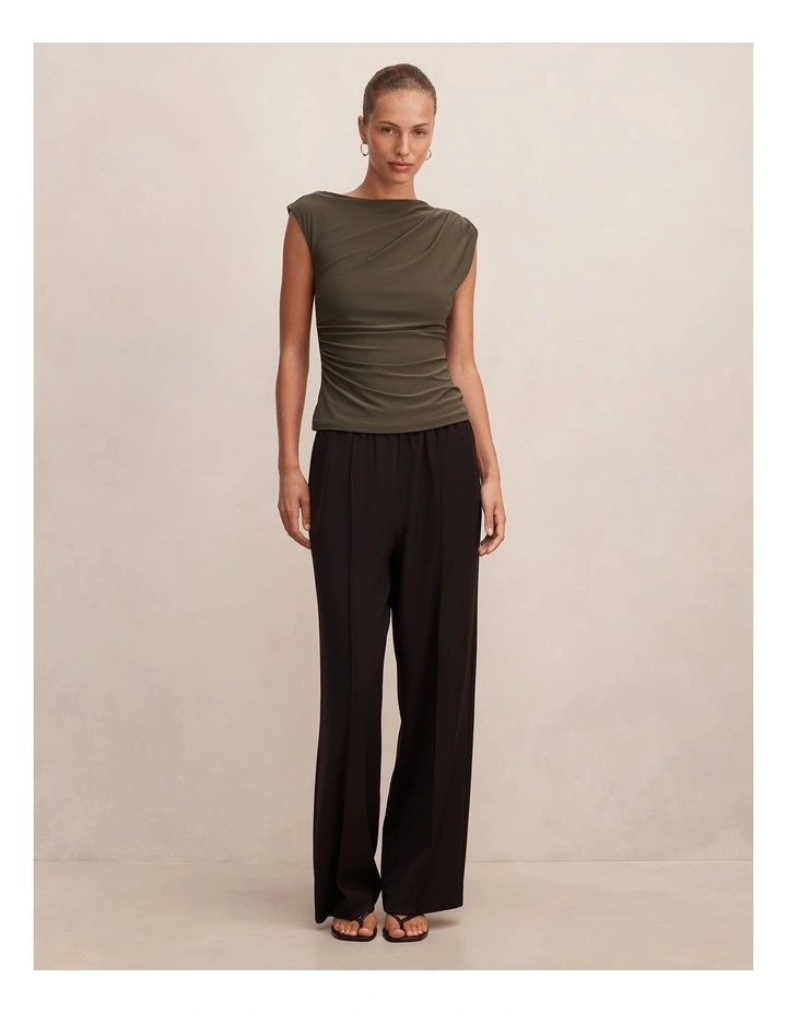 Logan Asymmetric Shoulder Top in Green image 5