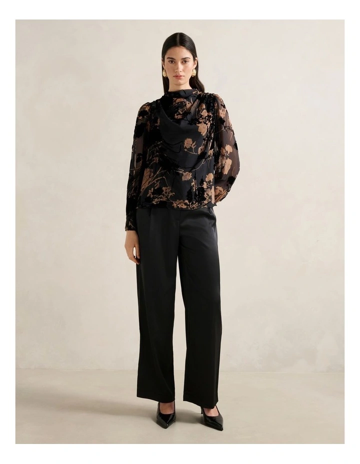 Amaya Drape Blouse in Black image 5