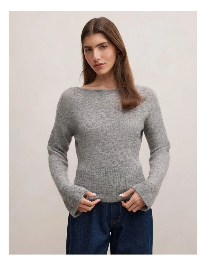 Matilda Ballet Neck Sweater in Grey image 1