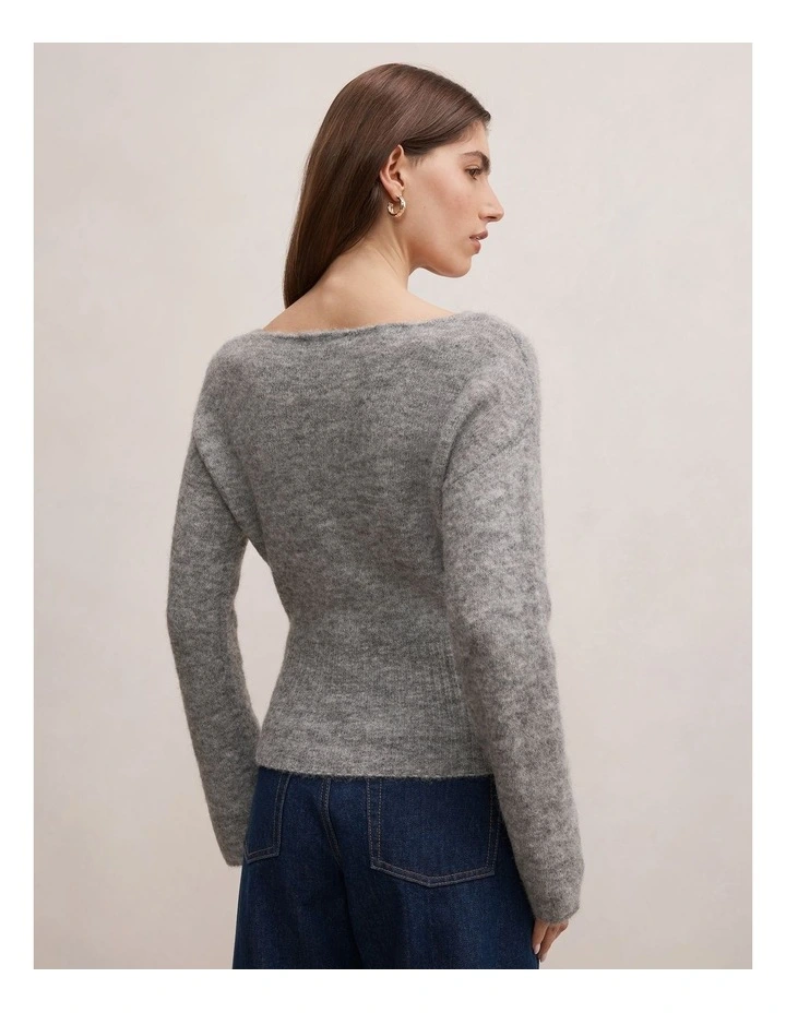 Matilda Ballet Neck Sweater in Grey image 2