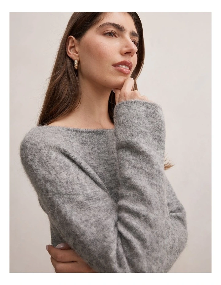 Matilda Ballet Neck Sweater in Grey image 4