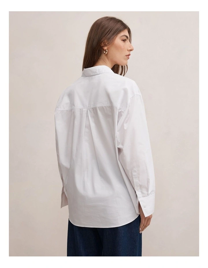 Ivie Oversized Shirt in White image 2