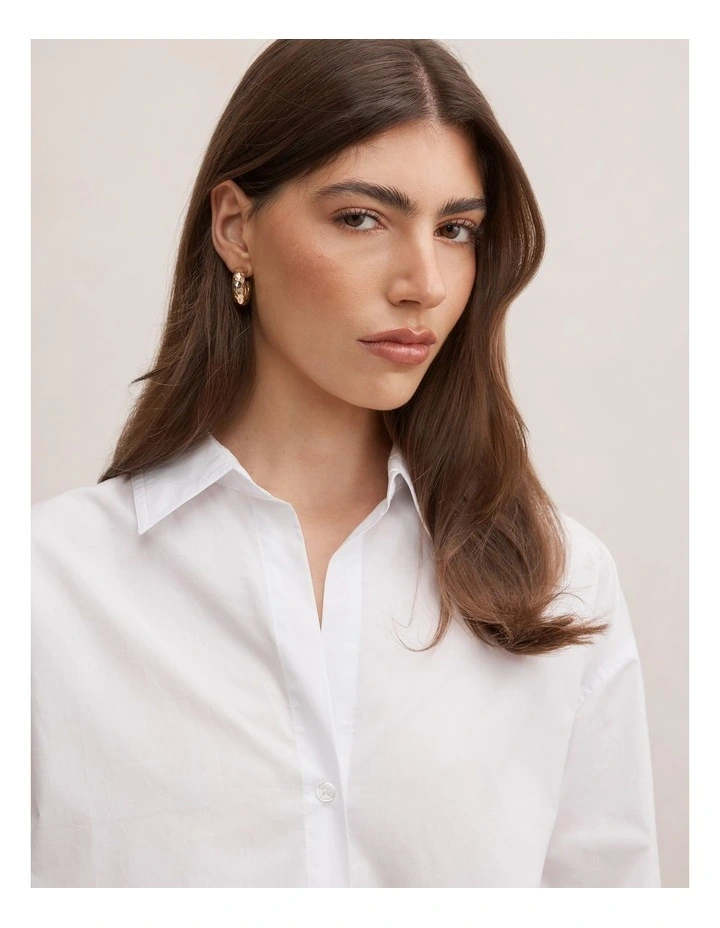 Ivie Oversized Shirt in White image 4