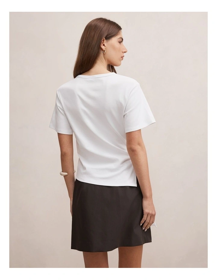 Penelope Tie T-Shirt in White image 2
