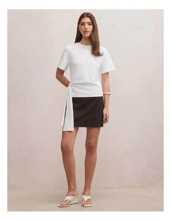 Penelope Tie T-Shirt in White image 5