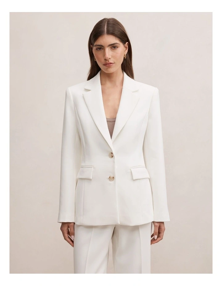 Lee Nipped Waist Blazer in White image 1