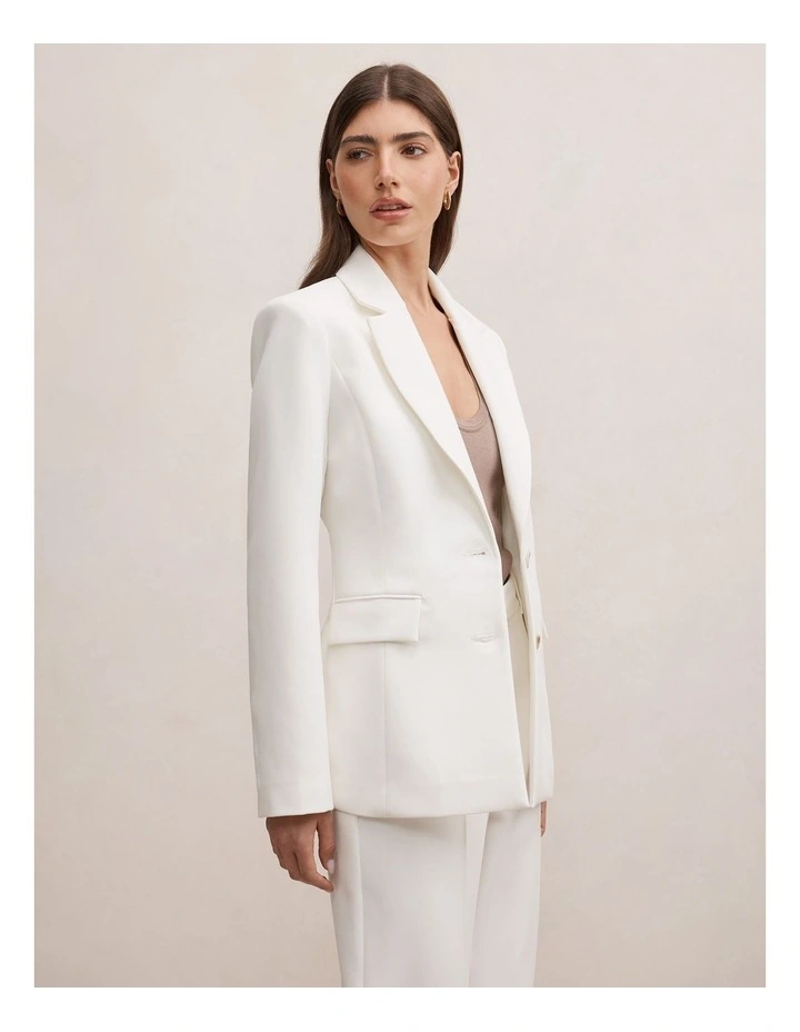 Lee Nipped Waist Blazer in White image 3