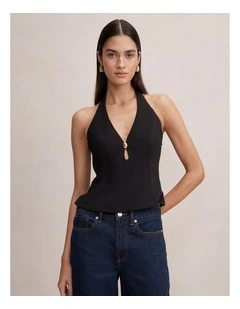 Bria Hardware Keyhole Top in Black