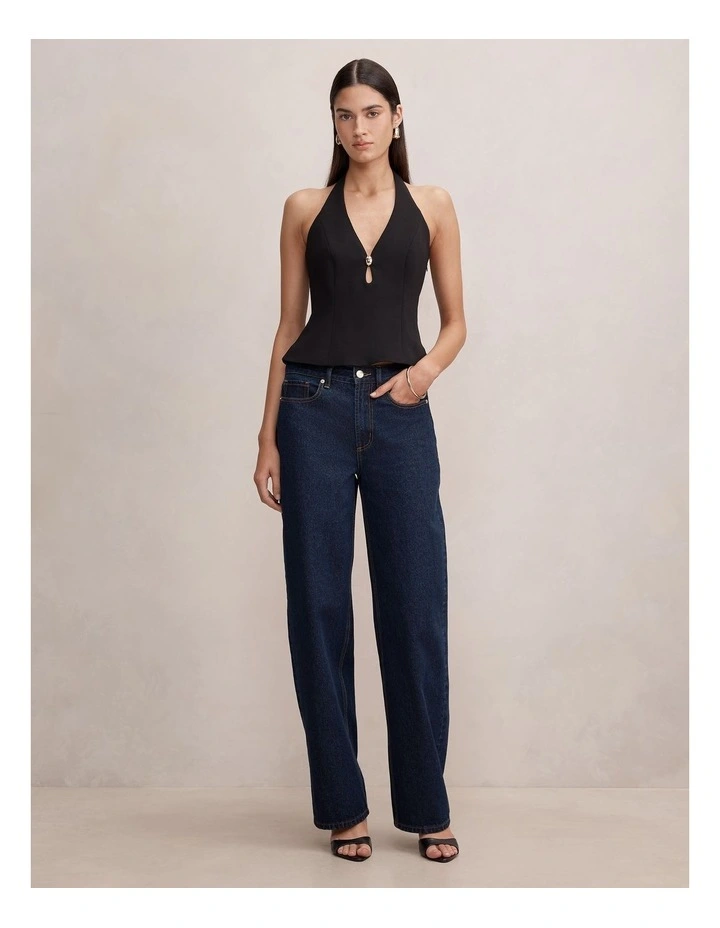 Bria Hardware Keyhole Top in Black image 5