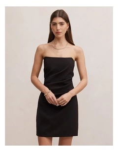 Rumi Draped Mini Dress in Black