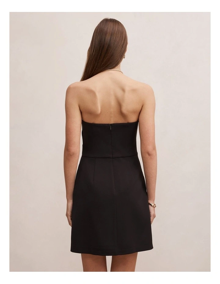 Rumi Draped Mini Dress in Black image 2