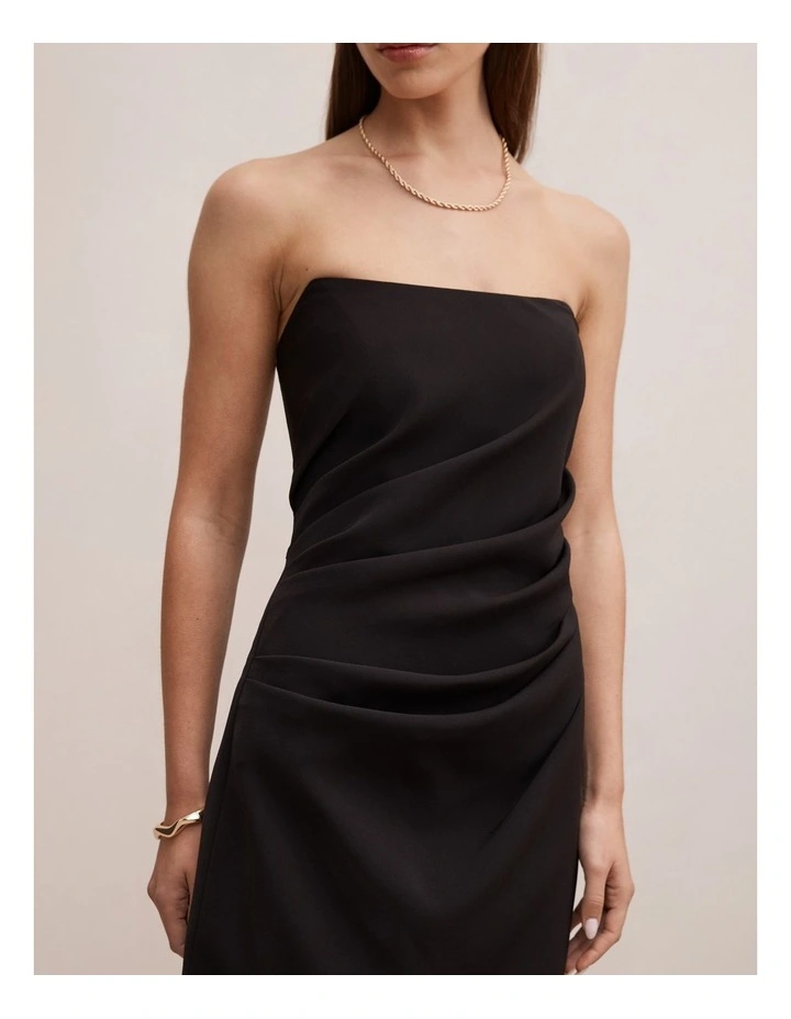 Rumi Draped Mini Dress in Black image 4