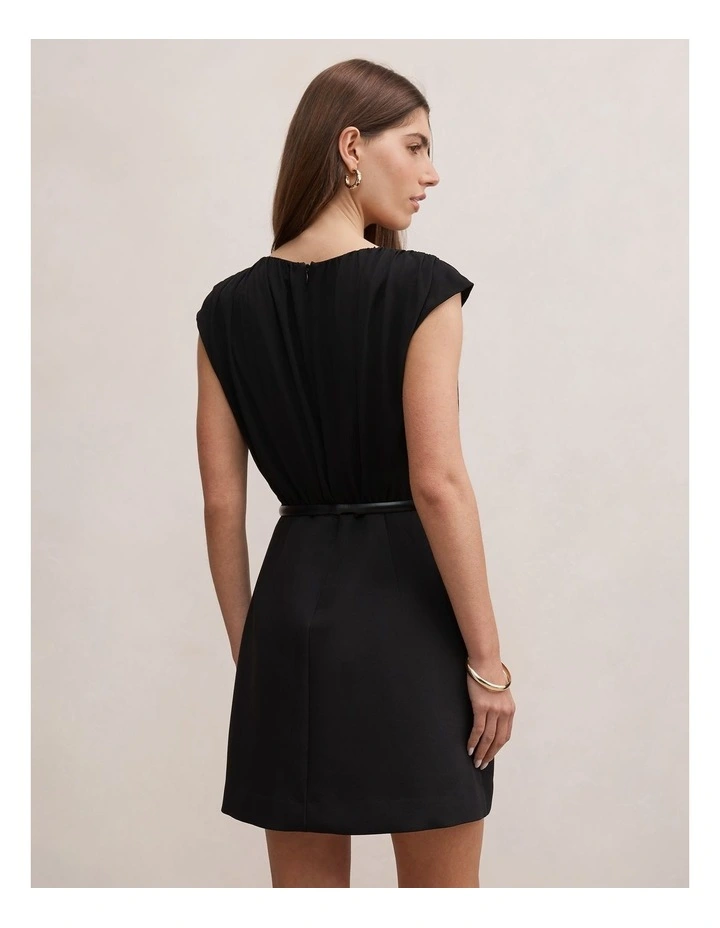 Quinn Gathered Bodice Mini Dress in Black image 2