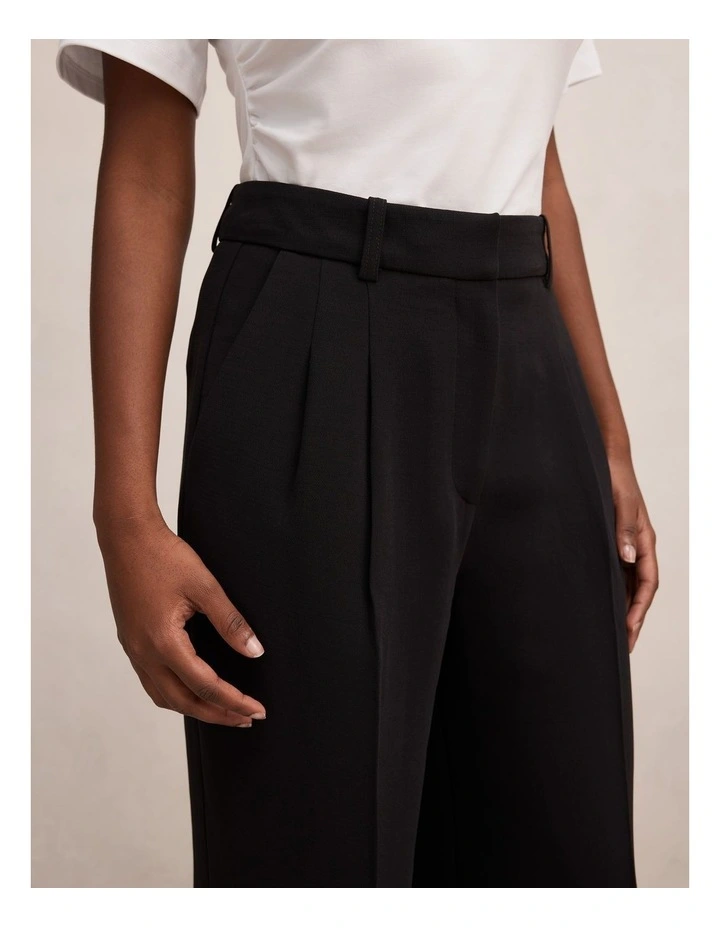 Eva Crepe Wide Leg Pants in Black image 4