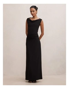 Jae Bubble Back Hardware Maxi Dress in Black