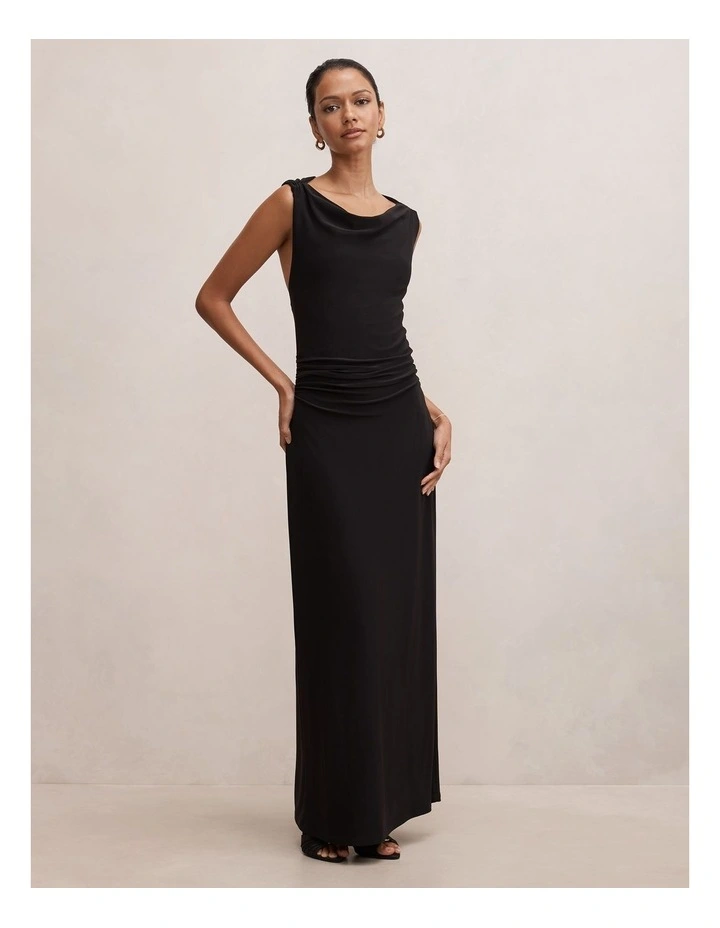 Jae Bubble Back Hardware Maxi Dress in Black image 3