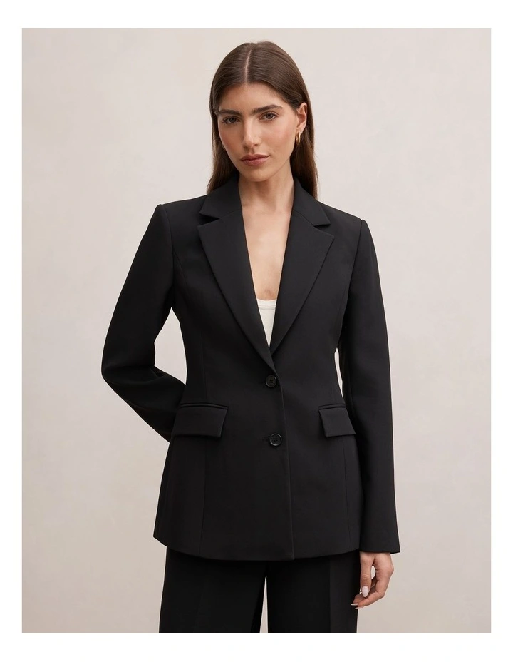 Lee Nipped Waist Blazer in Black image 1