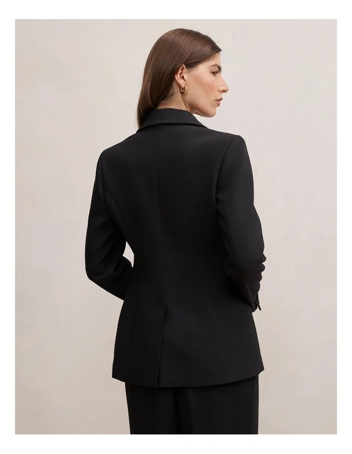 Lee Nipped Waist Blazer in Black image 2