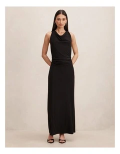 Jae Bubble Back Hardware Maxi Dress in Black