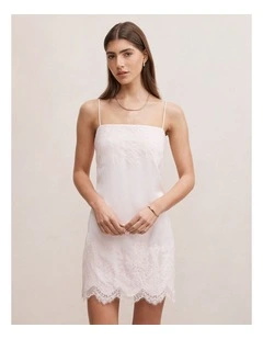 Haven Lace Trim Mini Dress in Pink