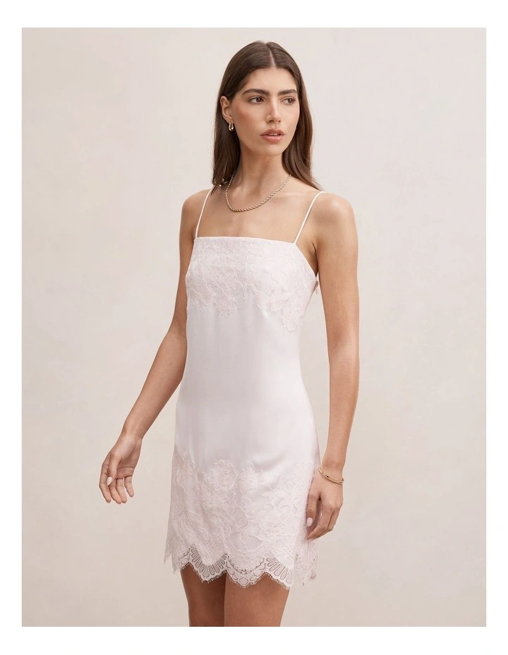 Haven Lace Trim Mini Dress in Pink image 3
