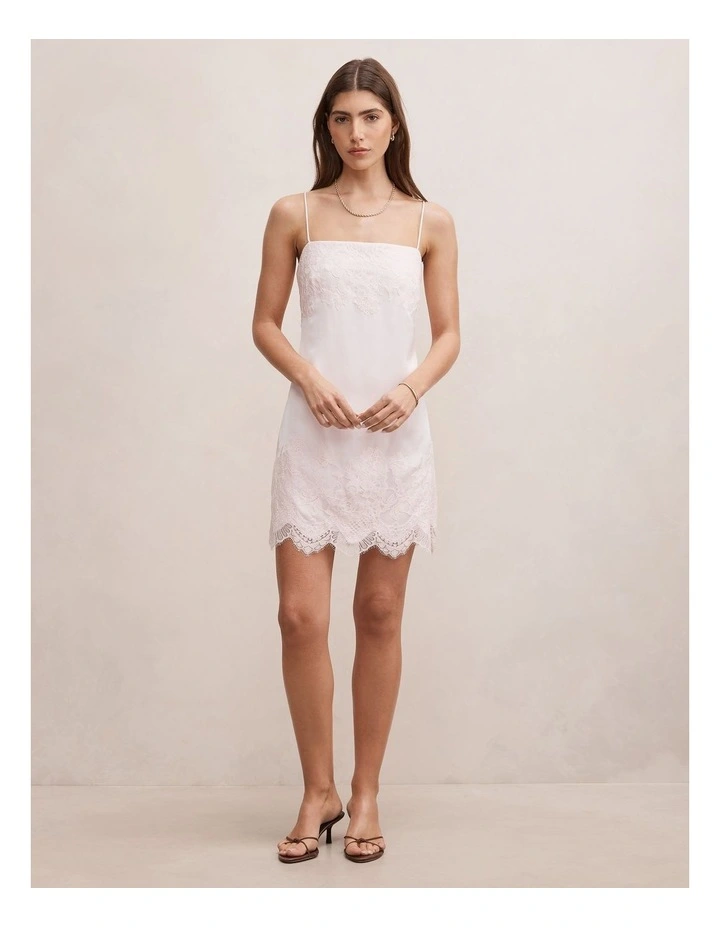 Haven Lace Trim Mini Dress in Pink image 5
