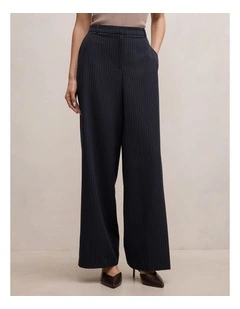Paloma Tall Pinstriped Wide Leg Pants in Blue