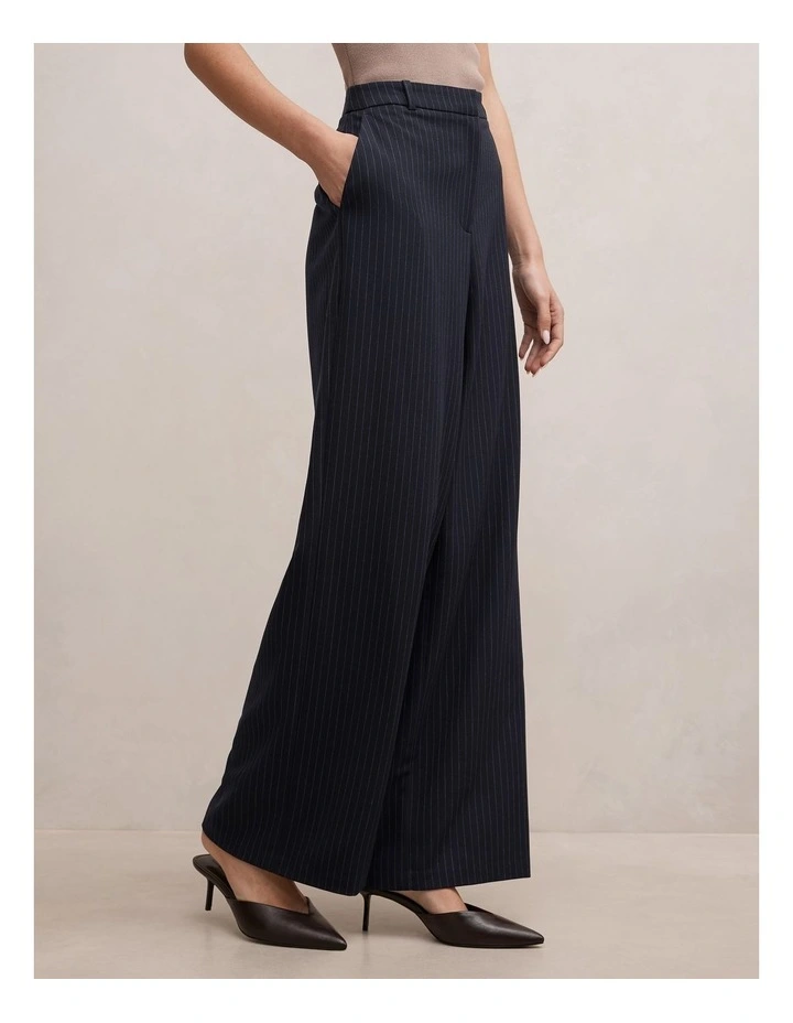 Paloma Tall Pinstriped Wide Leg Pants in Blue image 3