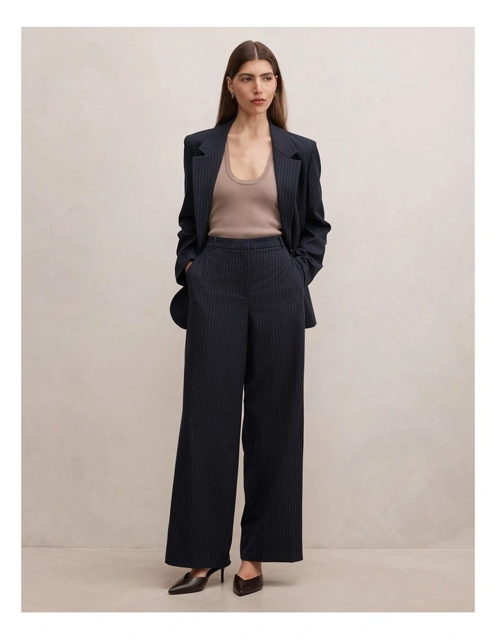 Paloma Tall Pinstriped Wide Leg Pants in Blue image 5