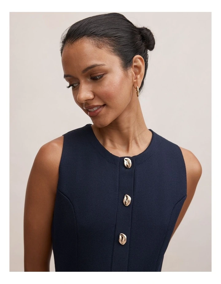 Amelia Layered A-Line Midi Dress in Navy image 4