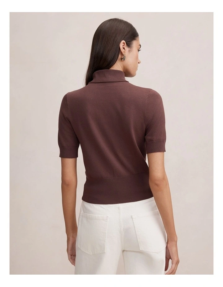 Kate Roll Neck T-Shirt in Brown image 2
