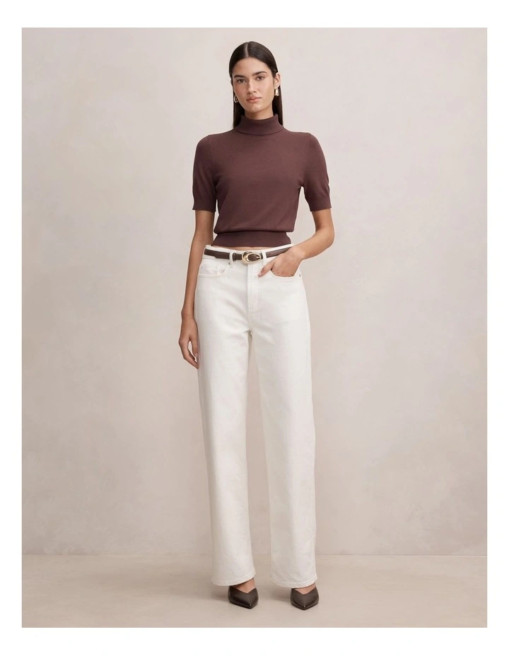 Kate Roll Neck T-Shirt in Brown image 5