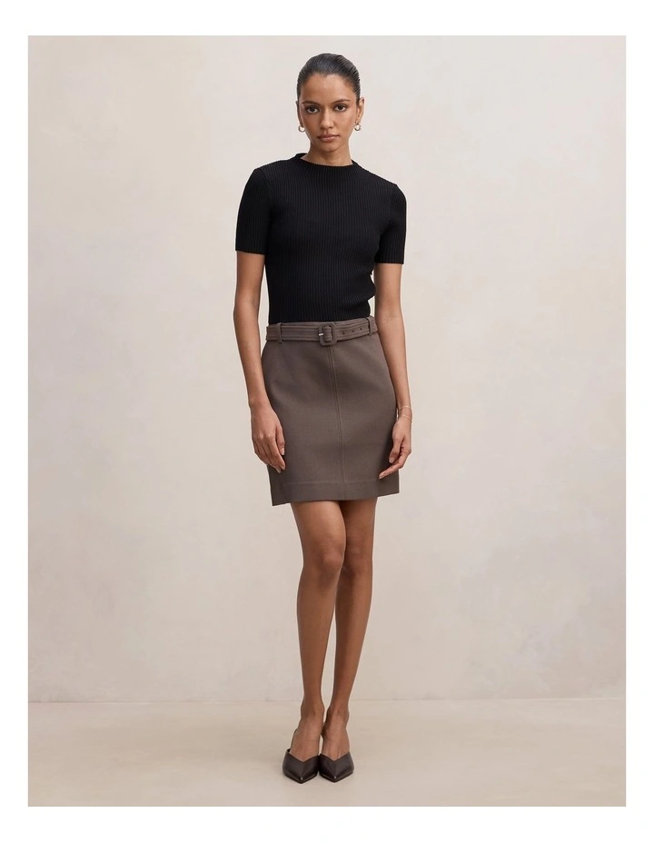 Maya Woven Mixed Mini Dress Grey image 5