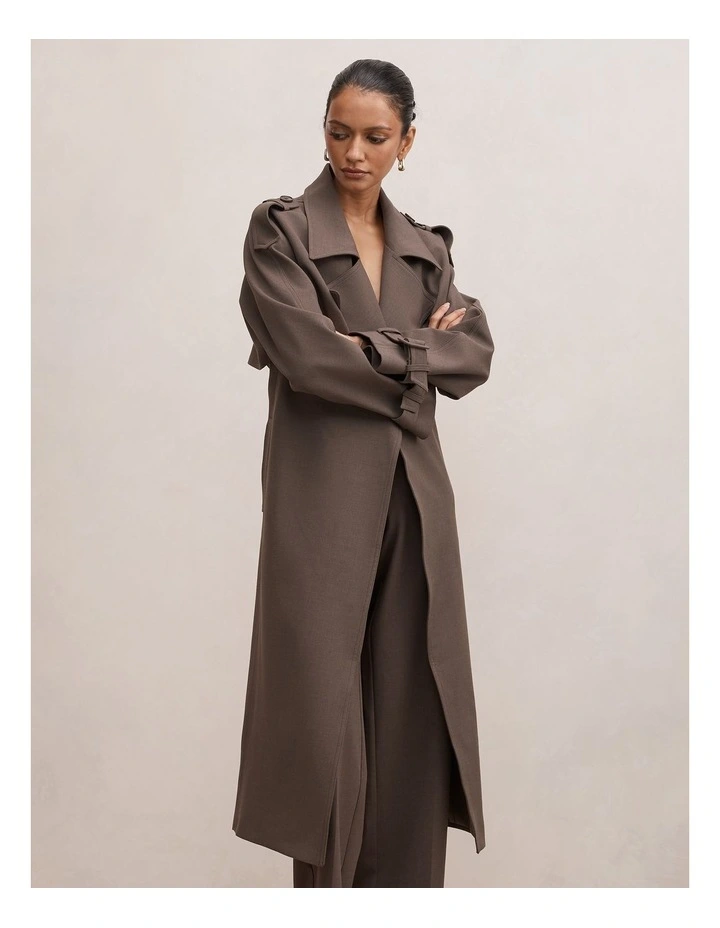 Maya Trench Coat in Brown image 3